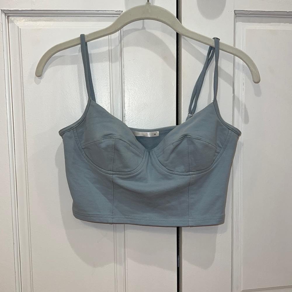 Salty cropped tank top in blue